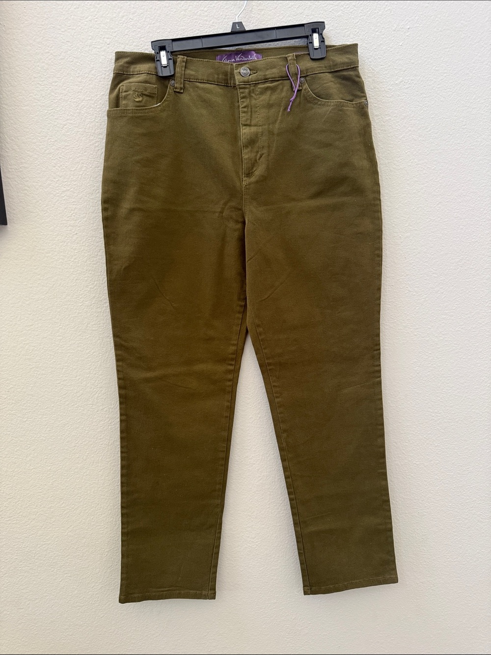 Gloria Vanderbilt Olive Green Straight Leg Pants